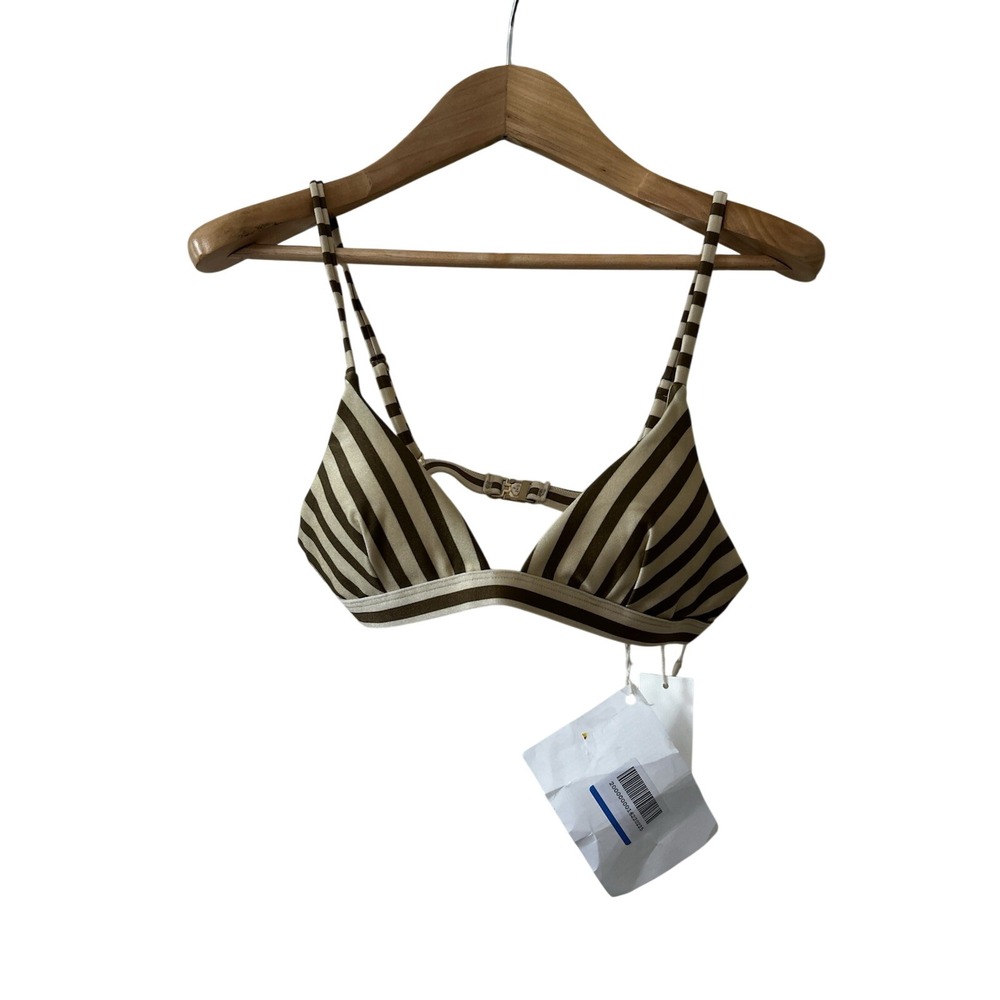 Tigerlily Verena Jenna Tri Top Bikini Chocolate Stripe XS NEW‎